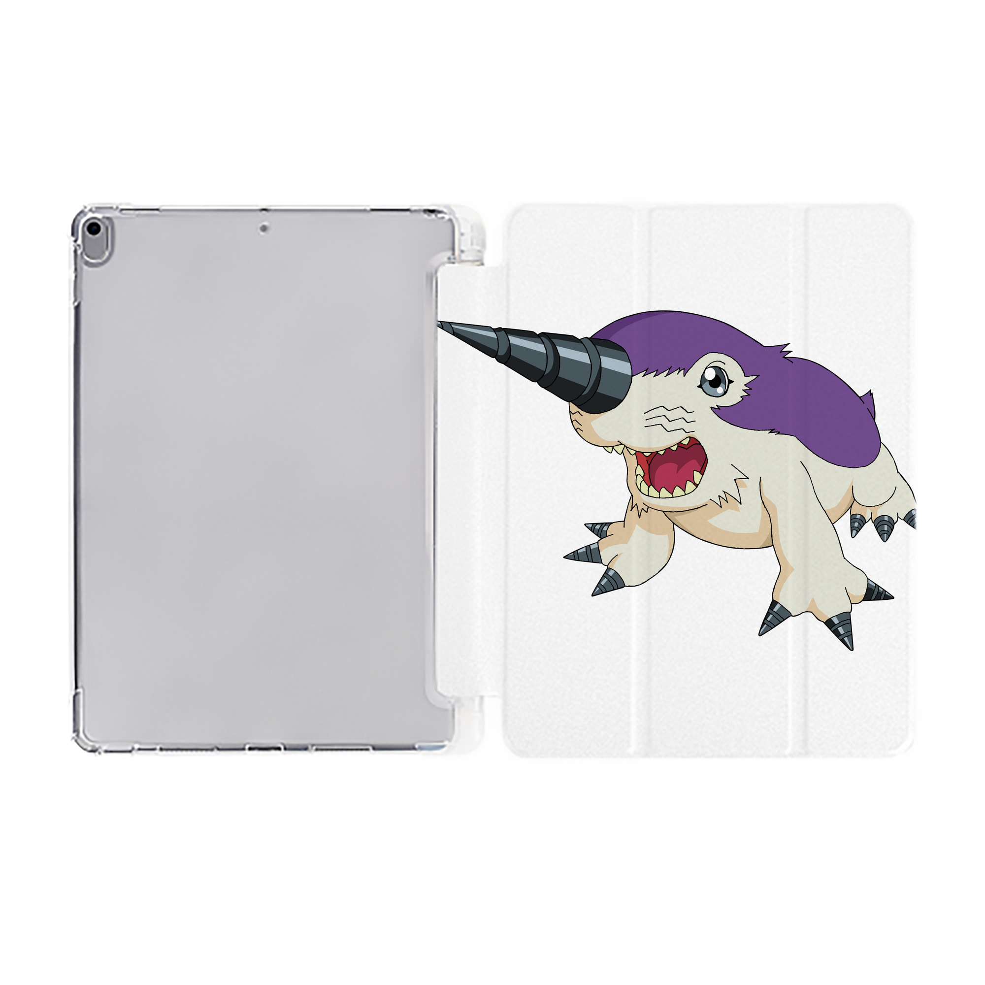 （画像用） Digimon デジタルモンスター/デジモン IPad ケース ペン収納付き 三つ折りスタンド PUレザー×シリコン 対応機種9.5/10.5/10.9インチ